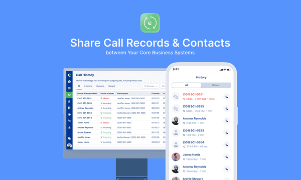 Automated CRM Synchronization: Share Call Records and Contacts between Your Core Business Systems