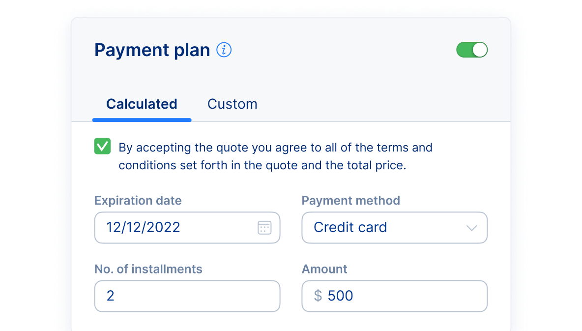 Custom Payment Plans