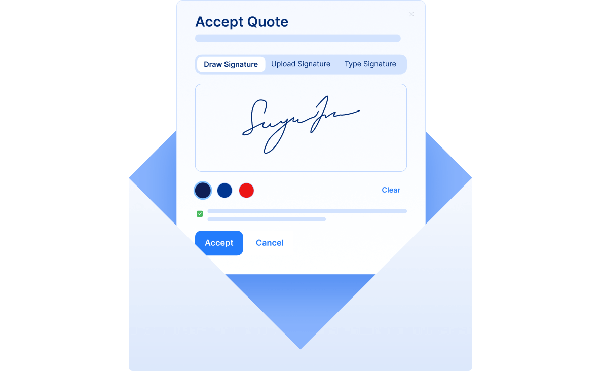Make it easy for prospects to say “yes” with integrated eSignatures